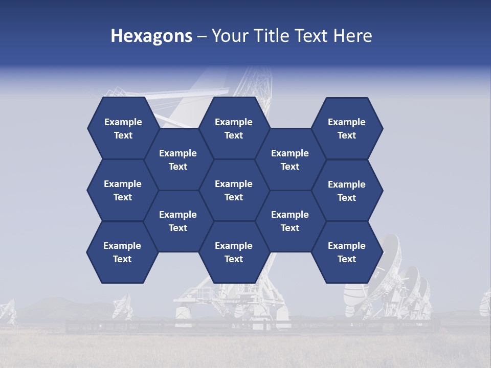 Giant Radio Telescopes In The Very Large Array, New Mexico. PowerPoint Template
