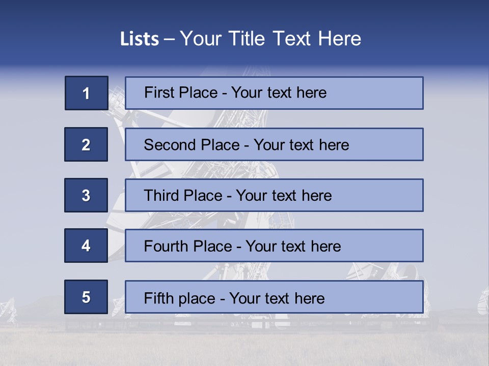 Giant Radio Telescopes In The Very Large Array, New Mexico. PowerPoint Template