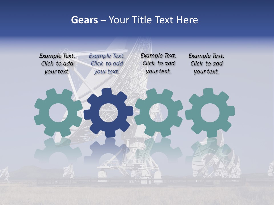 Giant Radio Telescopes In The Very Large Array, New Mexico. PowerPoint Template