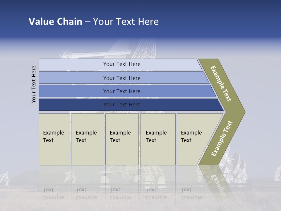 Giant Radio Telescopes In The Very Large Array, New Mexico. PowerPoint Template