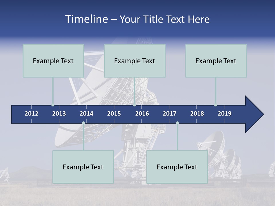 Giant Radio Telescopes In The Very Large Array, New Mexico. PowerPoint Template