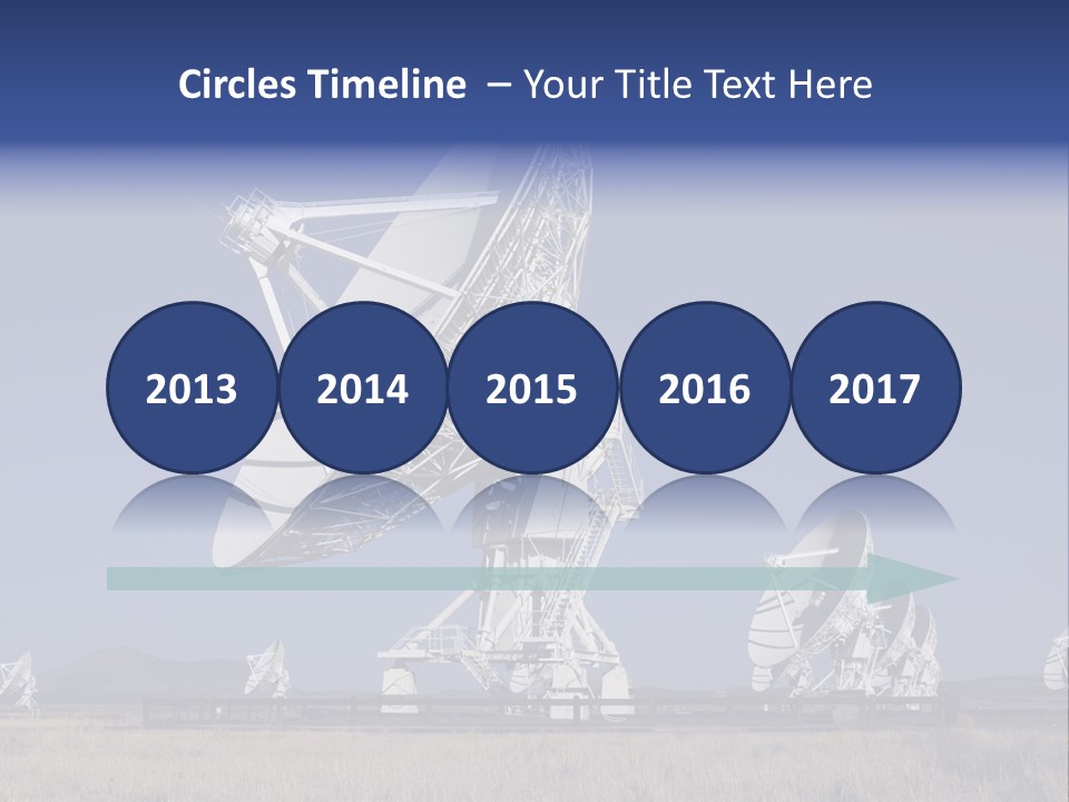 Giant Radio Telescopes In The Very Large Array, New Mexico. PowerPoint Template