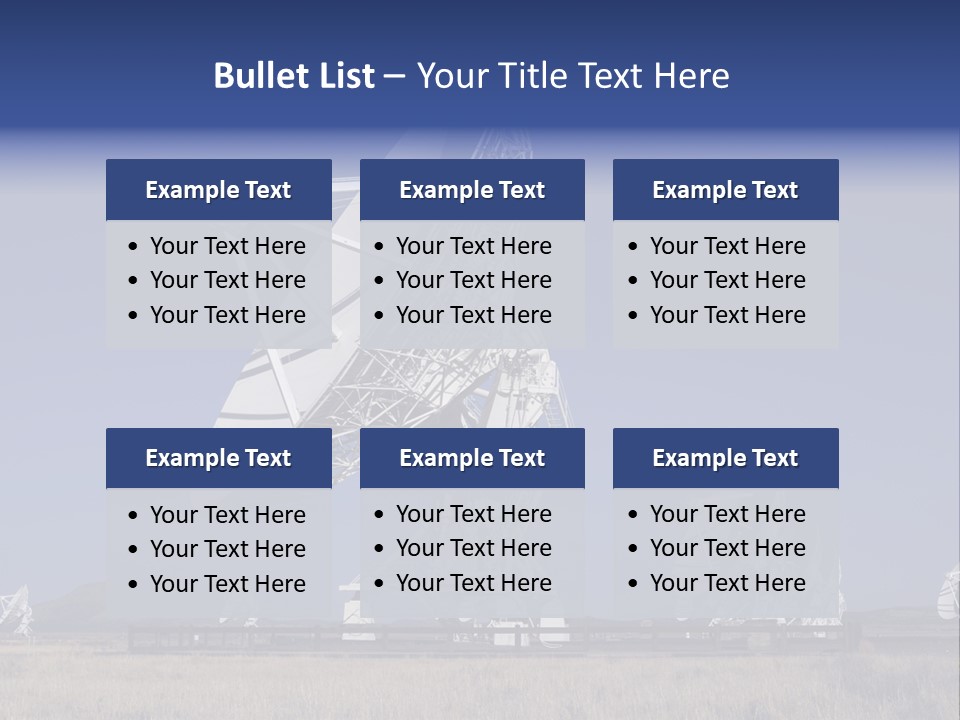 Giant Radio Telescopes In The Very Large Array, New Mexico. PowerPoint Template