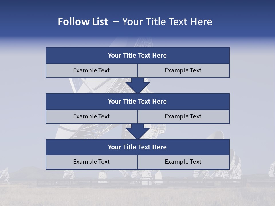 Giant Radio Telescopes In The Very Large Array, New Mexico. PowerPoint Template