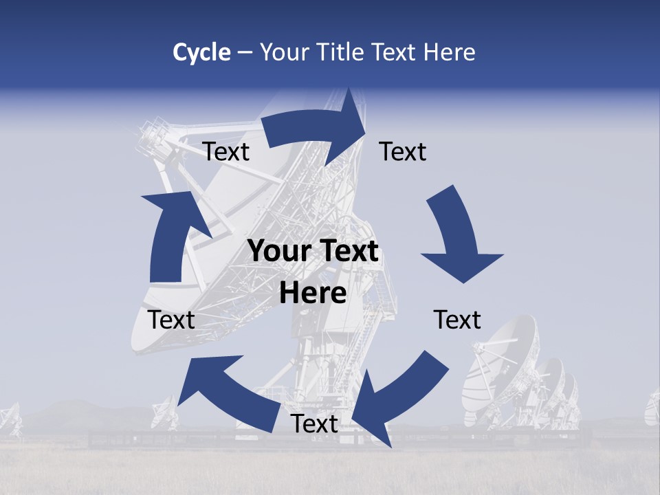 Giant Radio Telescopes In The Very Large Array, New Mexico. PowerPoint Template