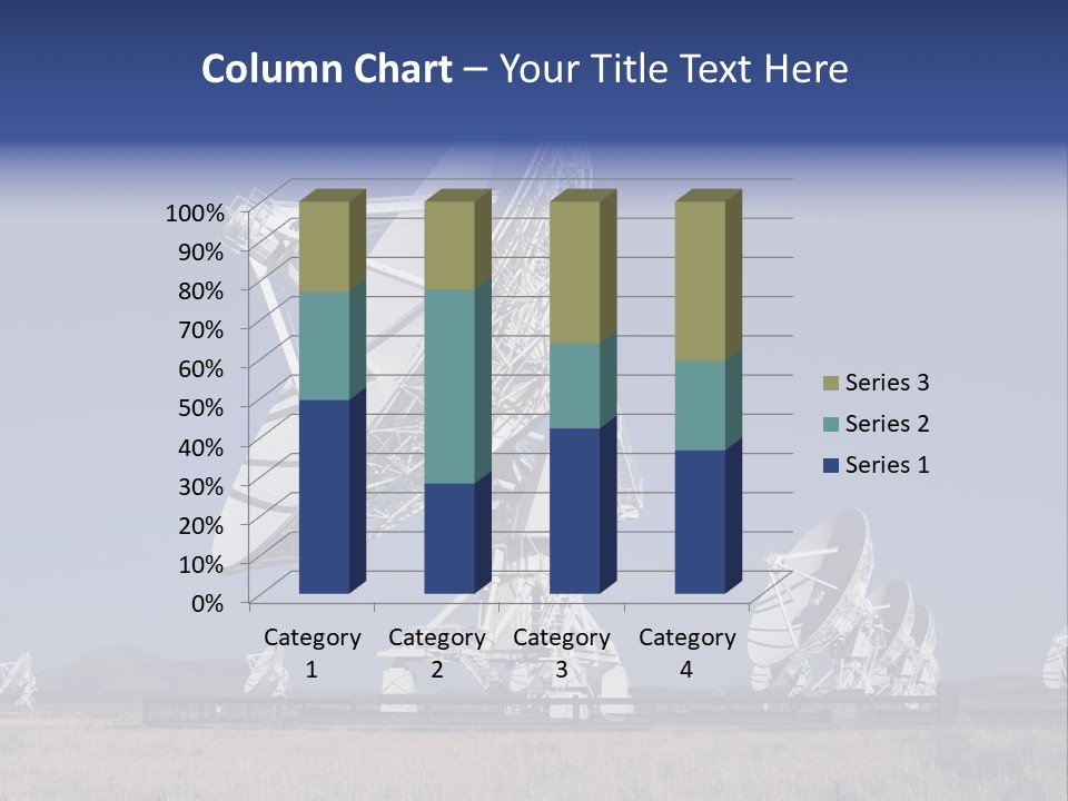 Giant Radio Telescopes In The Very Large Array, New Mexico. PowerPoint Template