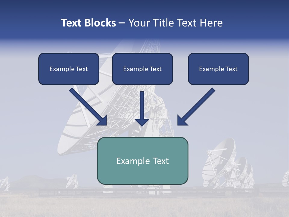Giant Radio Telescopes In The Very Large Array, New Mexico. PowerPoint Template