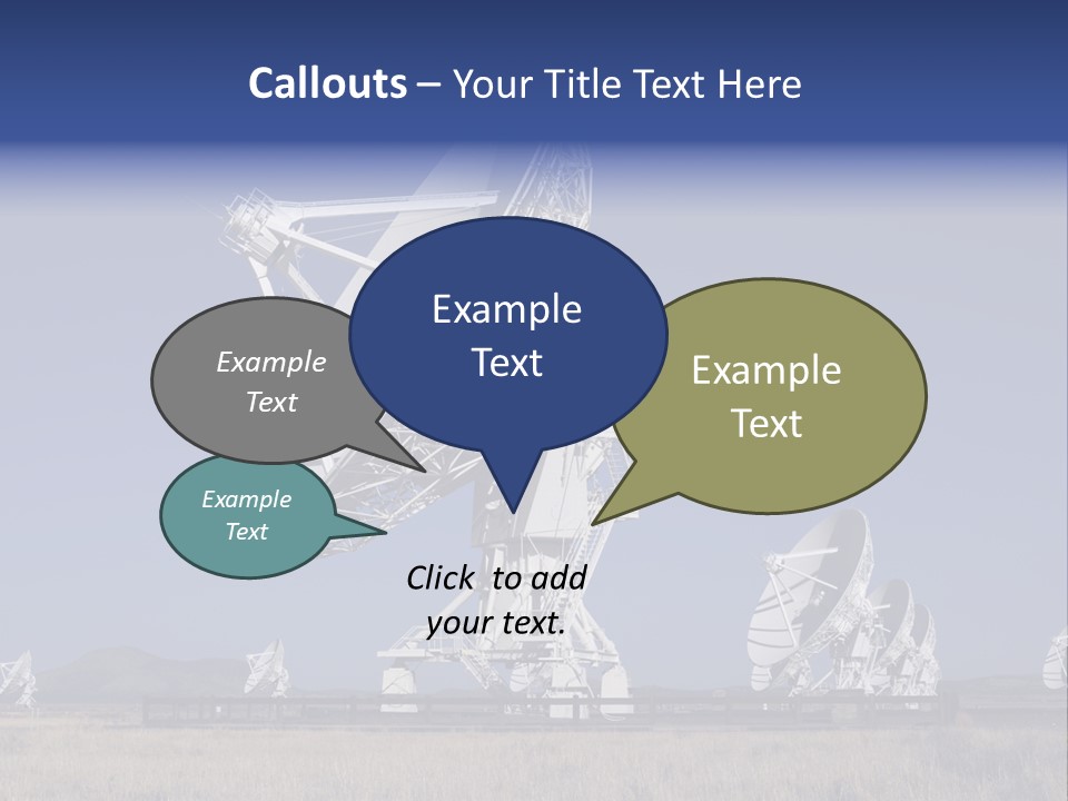 Giant Radio Telescopes In The Very Large Array, New Mexico. PowerPoint Template
