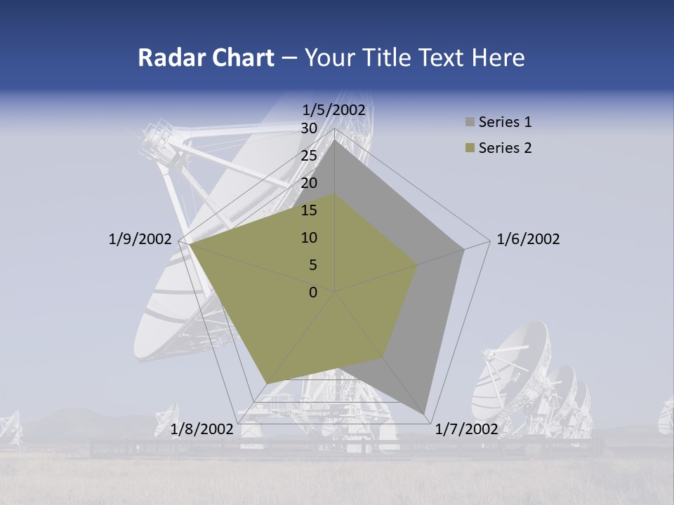 Giant Radio Telescopes In The Very Large Array, New Mexico. PowerPoint Template