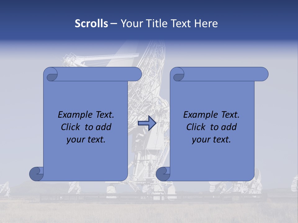 Giant Radio Telescopes In The Very Large Array, New Mexico. PowerPoint Template