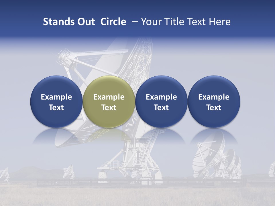 Giant Radio Telescopes In The Very Large Array, New Mexico. PowerPoint Template