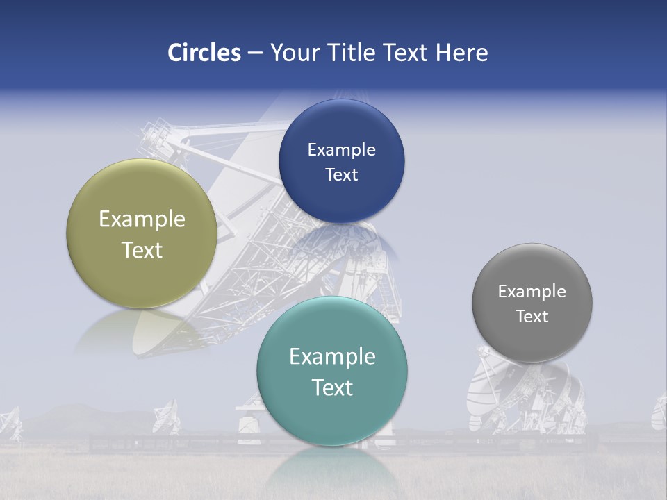 Giant Radio Telescopes In The Very Large Array, New Mexico. PowerPoint Template