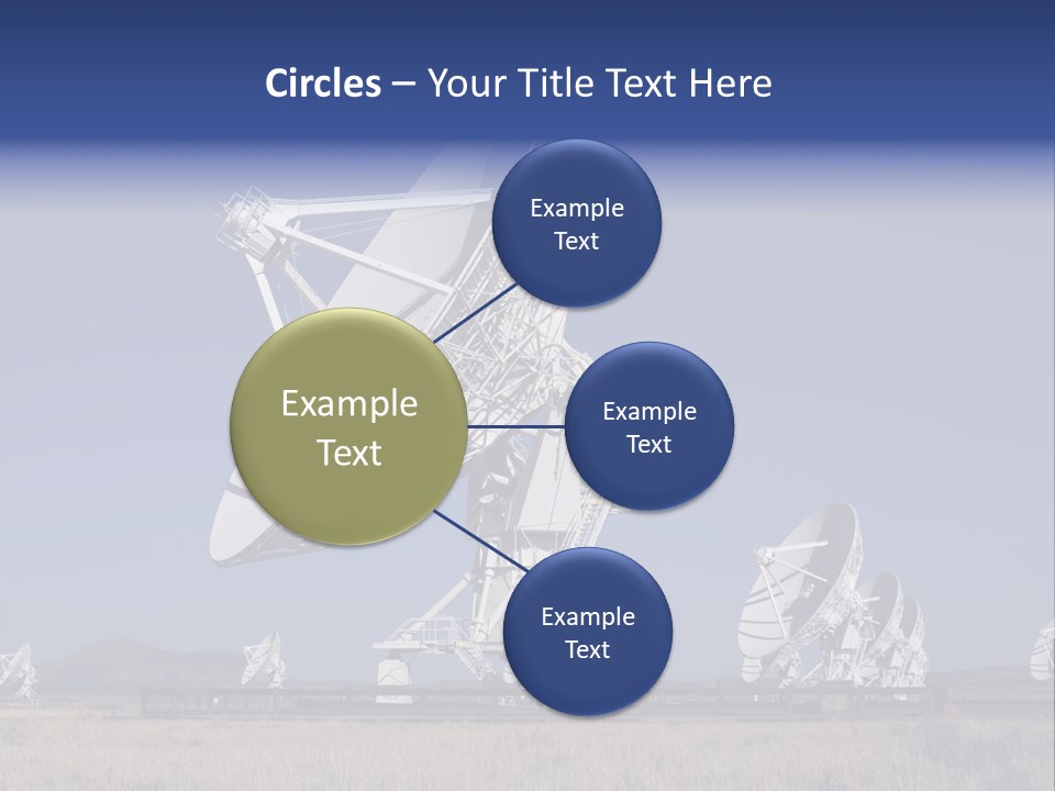 Giant Radio Telescopes In The Very Large Array, New Mexico. PowerPoint Template