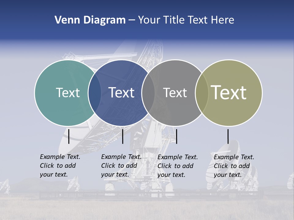 Giant Radio Telescopes In The Very Large Array, New Mexico. PowerPoint Template