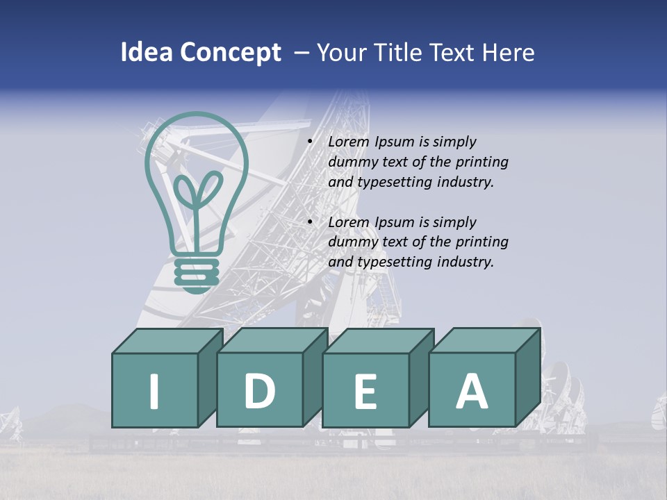 Giant Radio Telescopes In The Very Large Array, New Mexico. PowerPoint Template