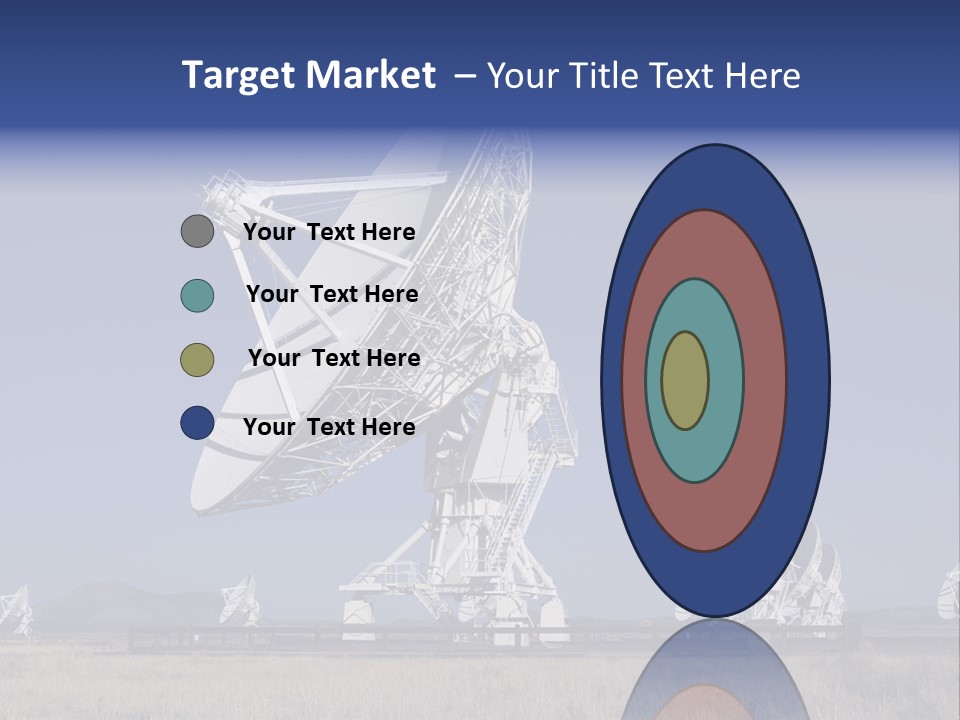 Giant Radio Telescopes In The Very Large Array, New Mexico. PowerPoint Template