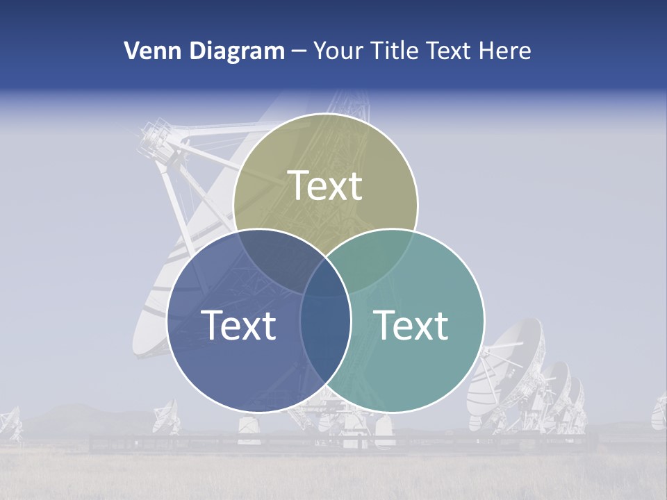Giant Radio Telescopes In The Very Large Array, New Mexico. PowerPoint Template