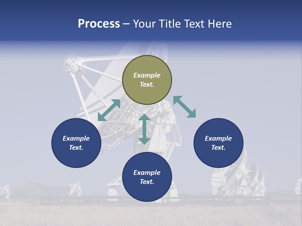 Giant Radio Telescopes In The Very Large Array, New Mexico. PowerPoint Template