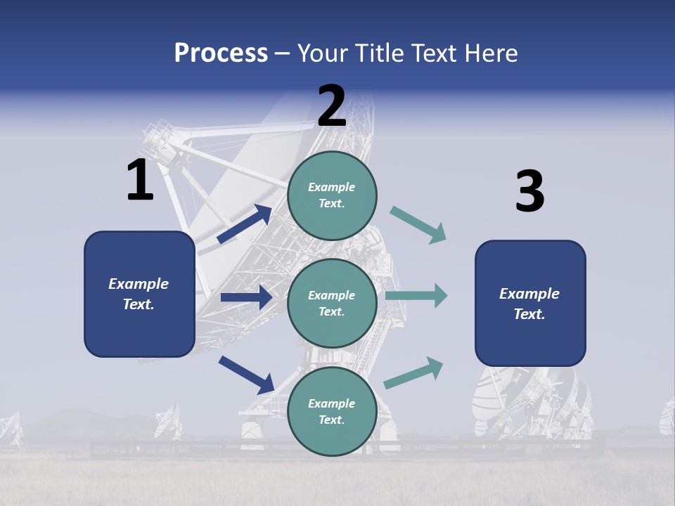 Giant Radio Telescopes In The Very Large Array, New Mexico. PowerPoint Template