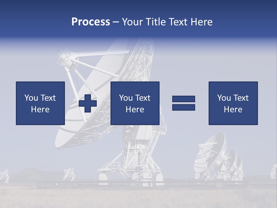 Giant Radio Telescopes In The Very Large Array, New Mexico. PowerPoint Template