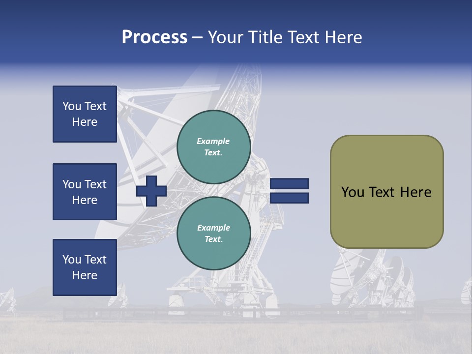Giant Radio Telescopes In The Very Large Array, New Mexico. PowerPoint Template