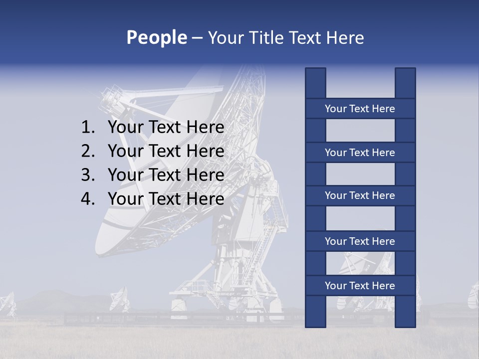Giant Radio Telescopes In The Very Large Array, New Mexico. PowerPoint Template