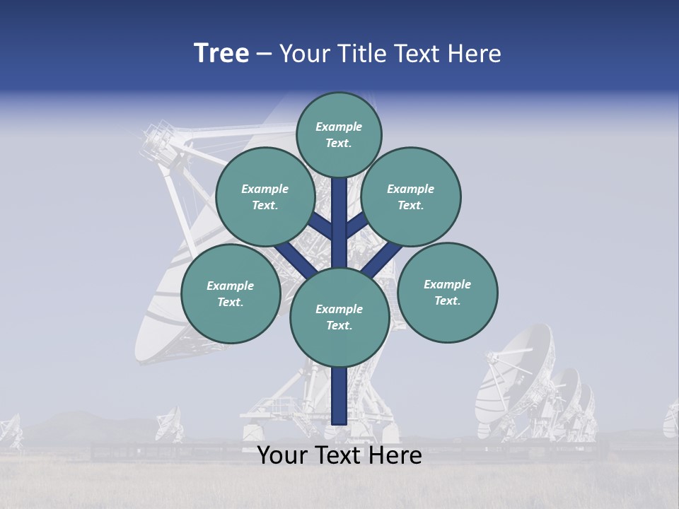 Giant Radio Telescopes In The Very Large Array, New Mexico. PowerPoint Template