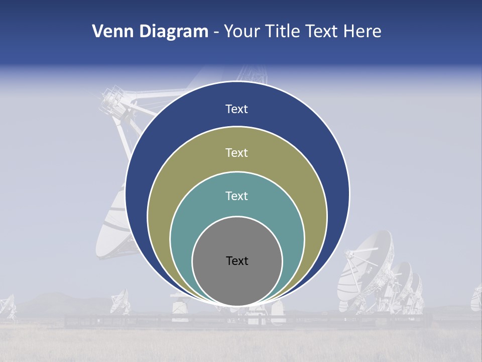 Giant Radio Telescopes In The Very Large Array, New Mexico. PowerPoint Template