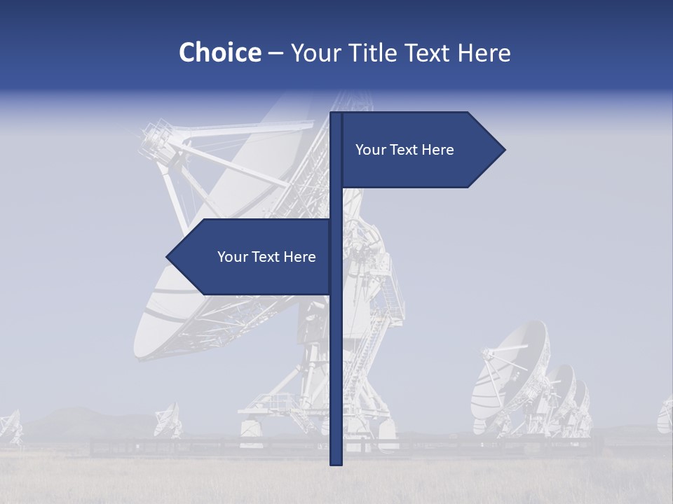 Giant Radio Telescopes In The Very Large Array, New Mexico. PowerPoint Template