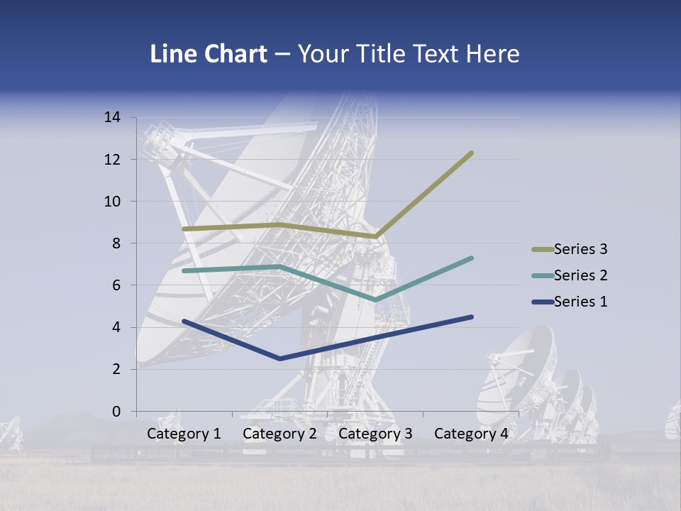 Giant Radio Telescopes In The Very Large Array, New Mexico. PowerPoint Template
