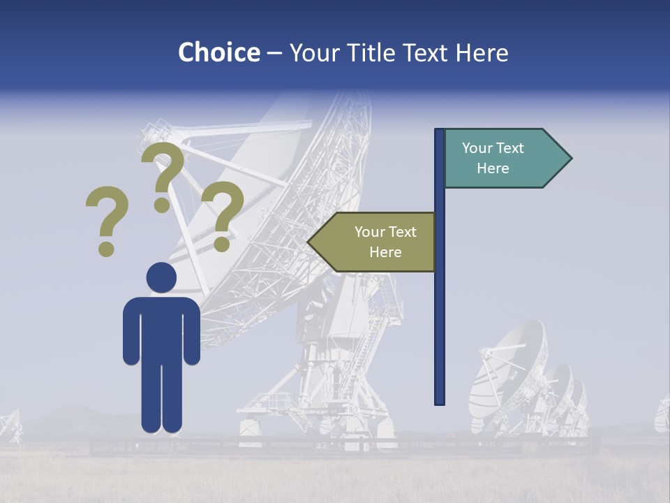 Giant Radio Telescopes In The Very Large Array, New Mexico. PowerPoint Template