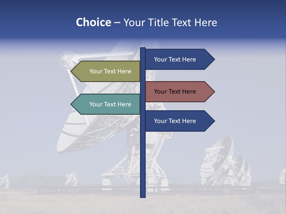 Giant Radio Telescopes In The Very Large Array, New Mexico. PowerPoint Template