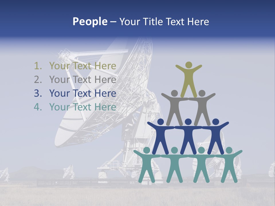 Giant Radio Telescopes In The Very Large Array, New Mexico. PowerPoint Template