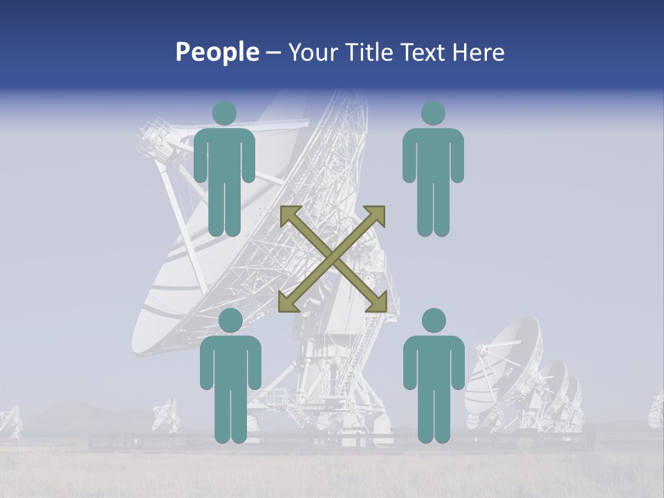 Giant Radio Telescopes In The Very Large Array, New Mexico. PowerPoint Template