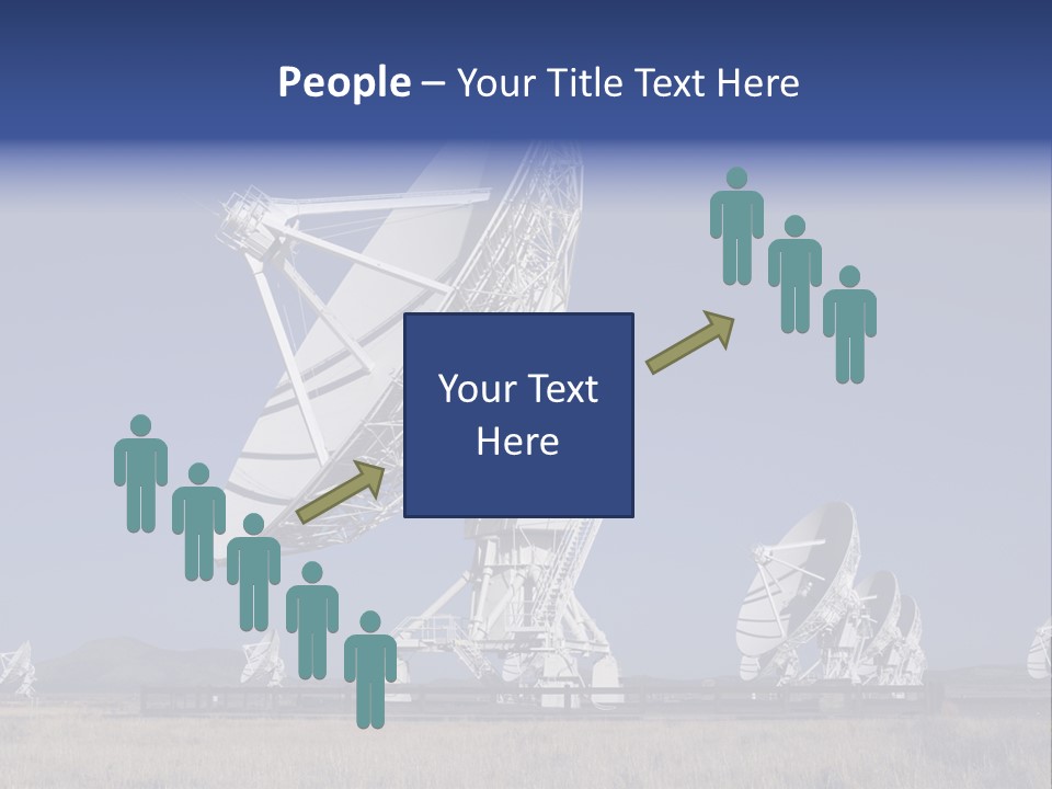 Giant Radio Telescopes In The Very Large Array, New Mexico. PowerPoint Template