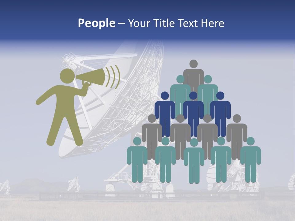 Giant Radio Telescopes In The Very Large Array, New Mexico. PowerPoint Template