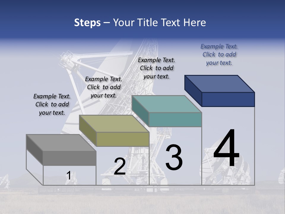Giant Radio Telescopes In The Very Large Array, New Mexico. PowerPoint Template