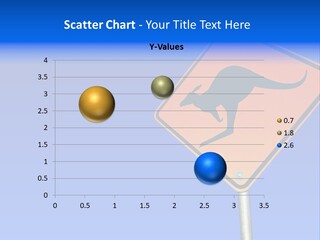 Kangaroo Road Warning Sign, With Brilliant Blue Australian Desert Sky Behind. Clipping Path Included. PowerPoint Template