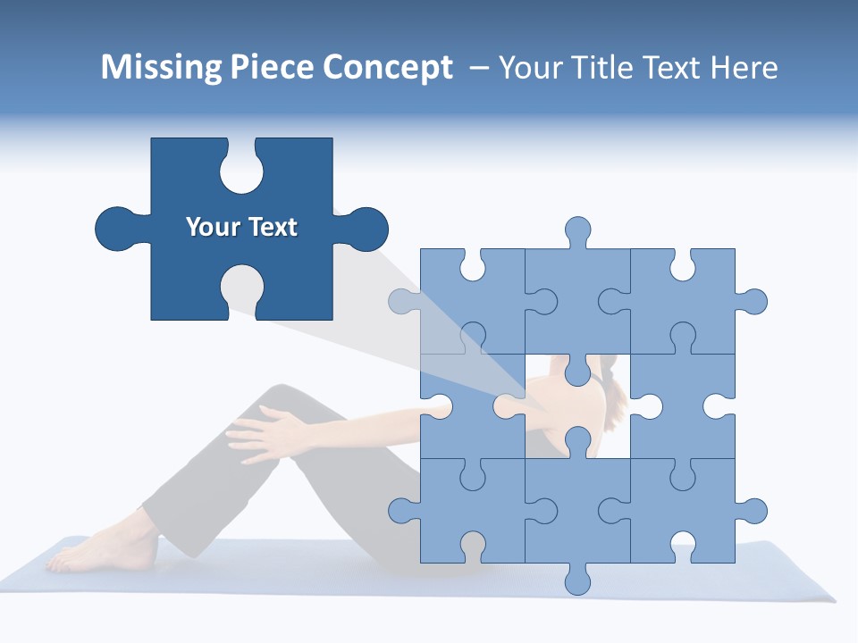 Fit Young Brunette Pilates Instructor Showing Different Exercises On A White Background A Blue Yoga Mat. White Background Not Isolated PowerPoint Template