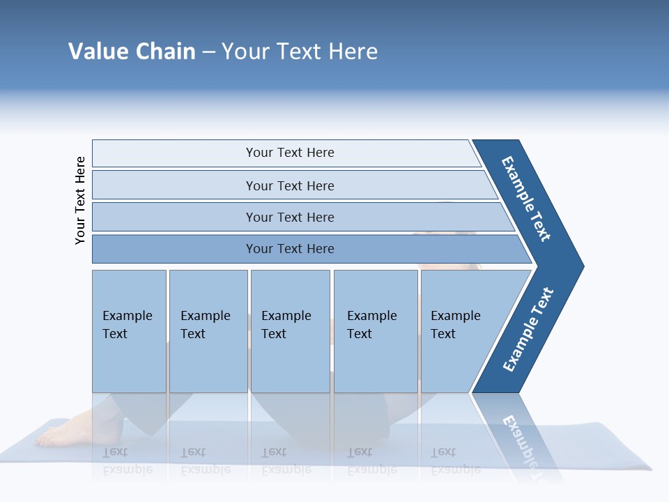 Fit Young Brunette Pilates Instructor Showing Different Exercises On A White Background A Blue Yoga Mat. White Background Not Isolated PowerPoint Template