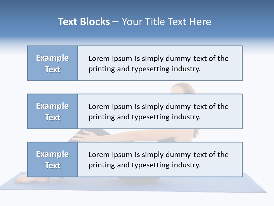 Fit Young Brunette Pilates Instructor Showing Different Exercises On A White Background A Blue Yoga Mat. White Background Not Isolated PowerPoint Template