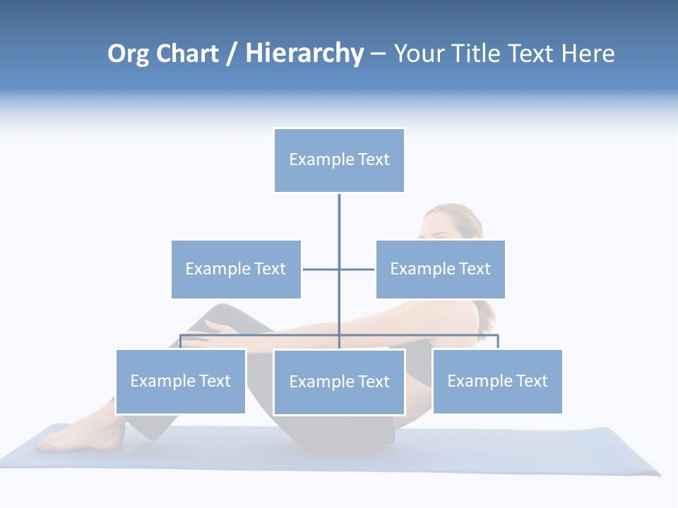 Fit Young Brunette Pilates Instructor Showing Different Exercises On A White Background A Blue Yoga Mat. White Background Not Isolated PowerPoint Template