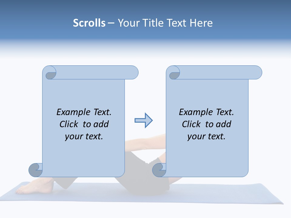 Fit Young Brunette Pilates Instructor Showing Different Exercises On A White Background A Blue Yoga Mat. White Background Not Isolated PowerPoint Template