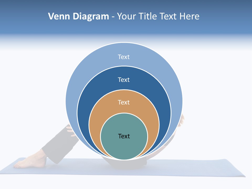 Fit Young Brunette Pilates Instructor Showing Different Exercises On A White Background A Blue Yoga Mat. White Background Not Isolated PowerPoint Template
