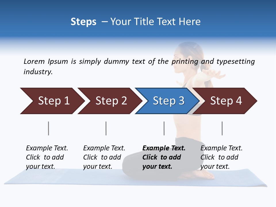 Fit Young Brunette Pilates Instructor Showing Different Exercises On A White Background A Blue Yoga Mat. White Background Not Isolated PowerPoint Template