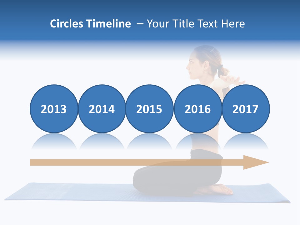 Fit Young Brunette Pilates Instructor Showing Different Exercises On A White Background A Blue Yoga Mat. White Background Not Isolated PowerPoint Template