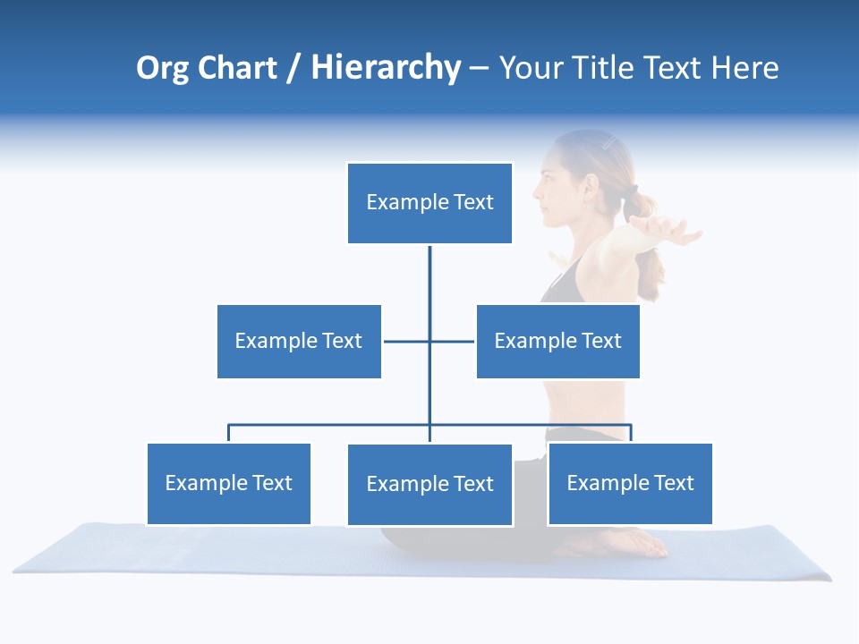 Fit Young Brunette Pilates Instructor Showing Different Exercises On A White Background A Blue Yoga Mat. White Background Not Isolated PowerPoint Template