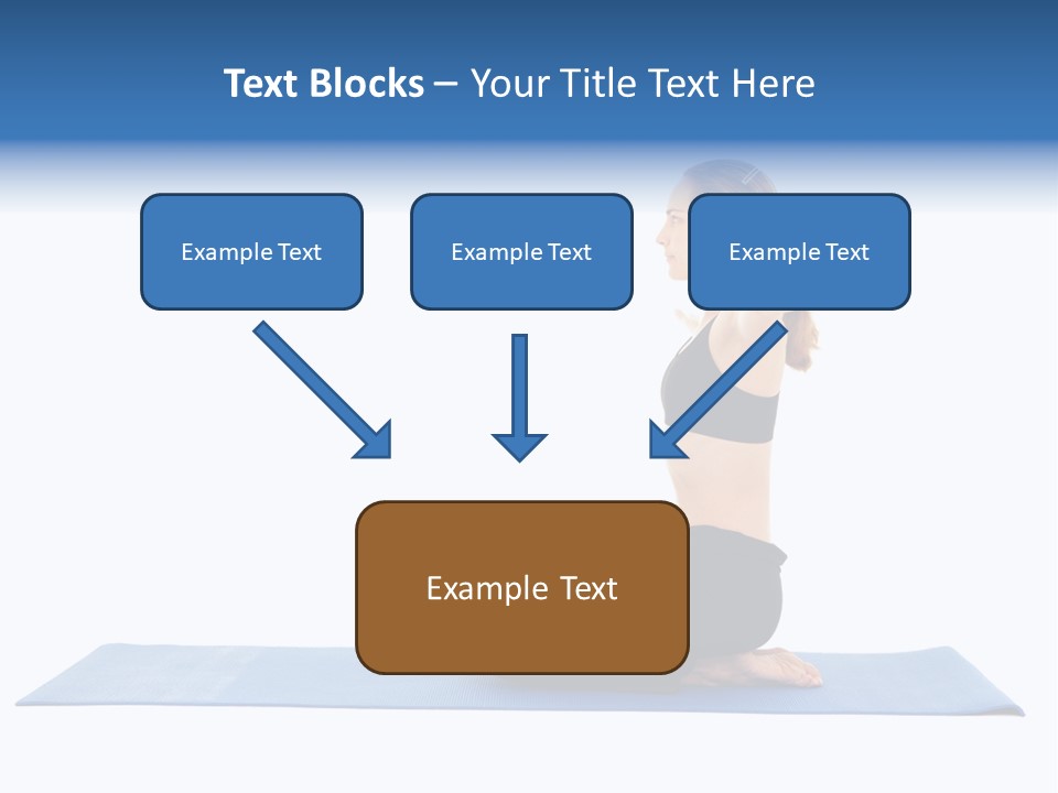Fit Young Brunette Pilates Instructor Showing Different Exercises On A White Background A Blue Yoga Mat. White Background Not Isolated PowerPoint Template