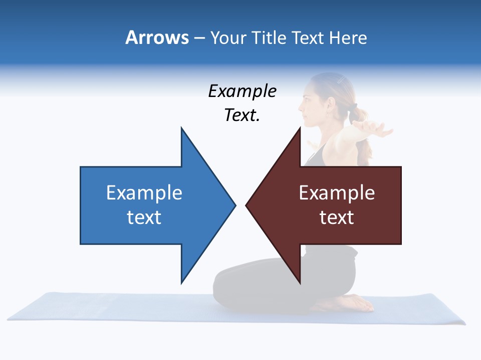 Fit Young Brunette Pilates Instructor Showing Different Exercises On A White Background A Blue Yoga Mat. White Background Not Isolated PowerPoint Template