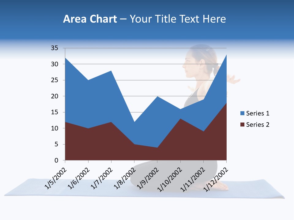 Fit Young Brunette Pilates Instructor Showing Different Exercises On A White Background A Blue Yoga Mat. White Background Not Isolated PowerPoint Template
